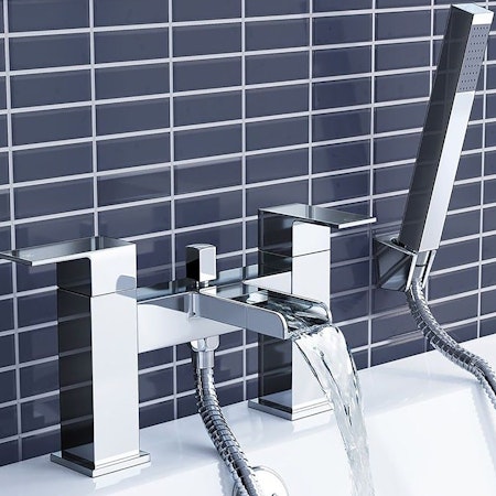 Phase Deck Mounted Bath Shower Mixer Tap - Chrome