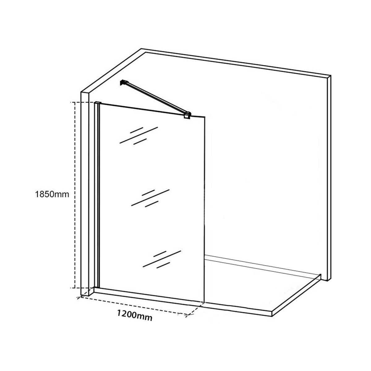 1200mm Wet Room Shower Screen Enclosure Suite with Como Vanity Unit & Rimless Toilet