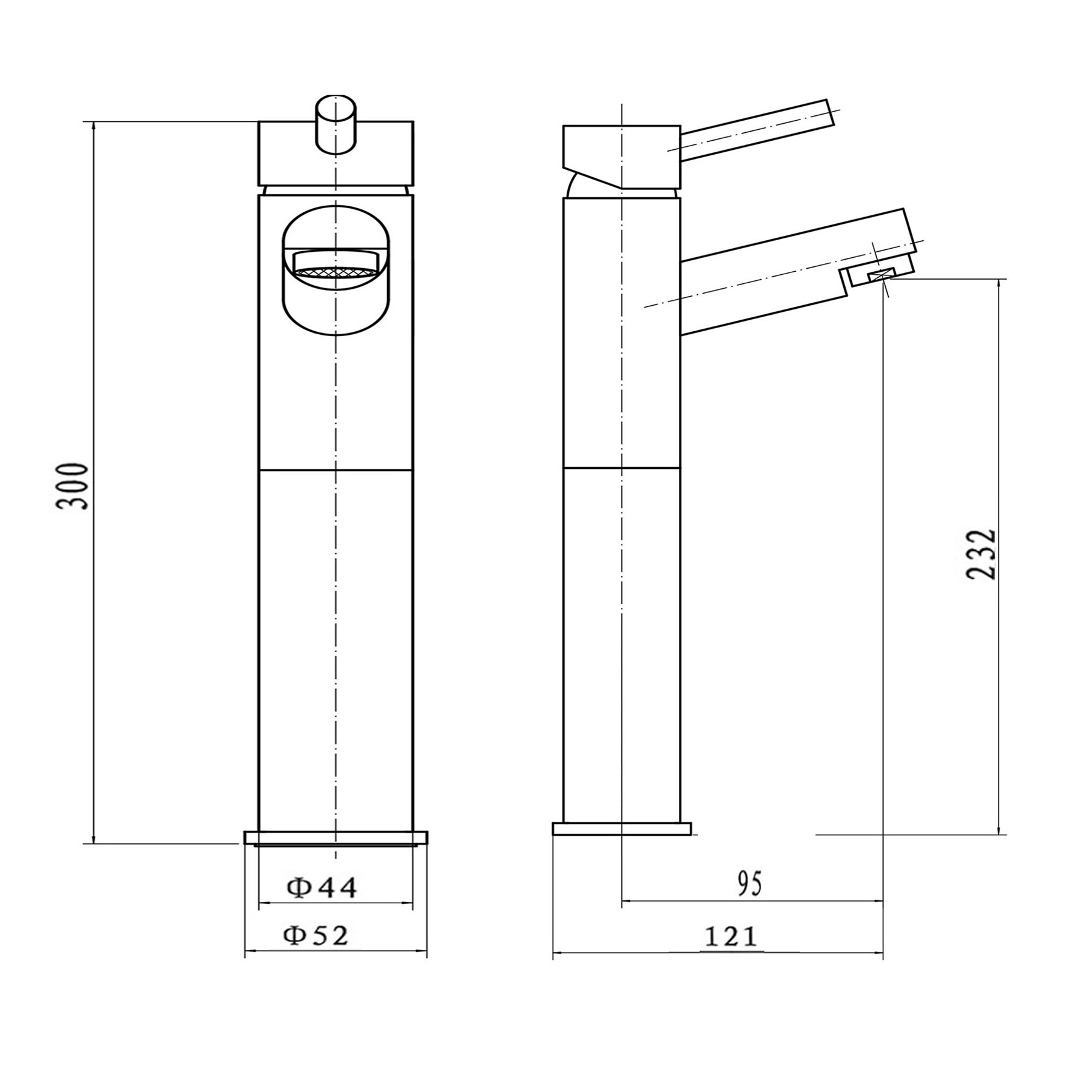 Plan High Rise Mono Basin Mixer Tap contemporary Design - Chrome