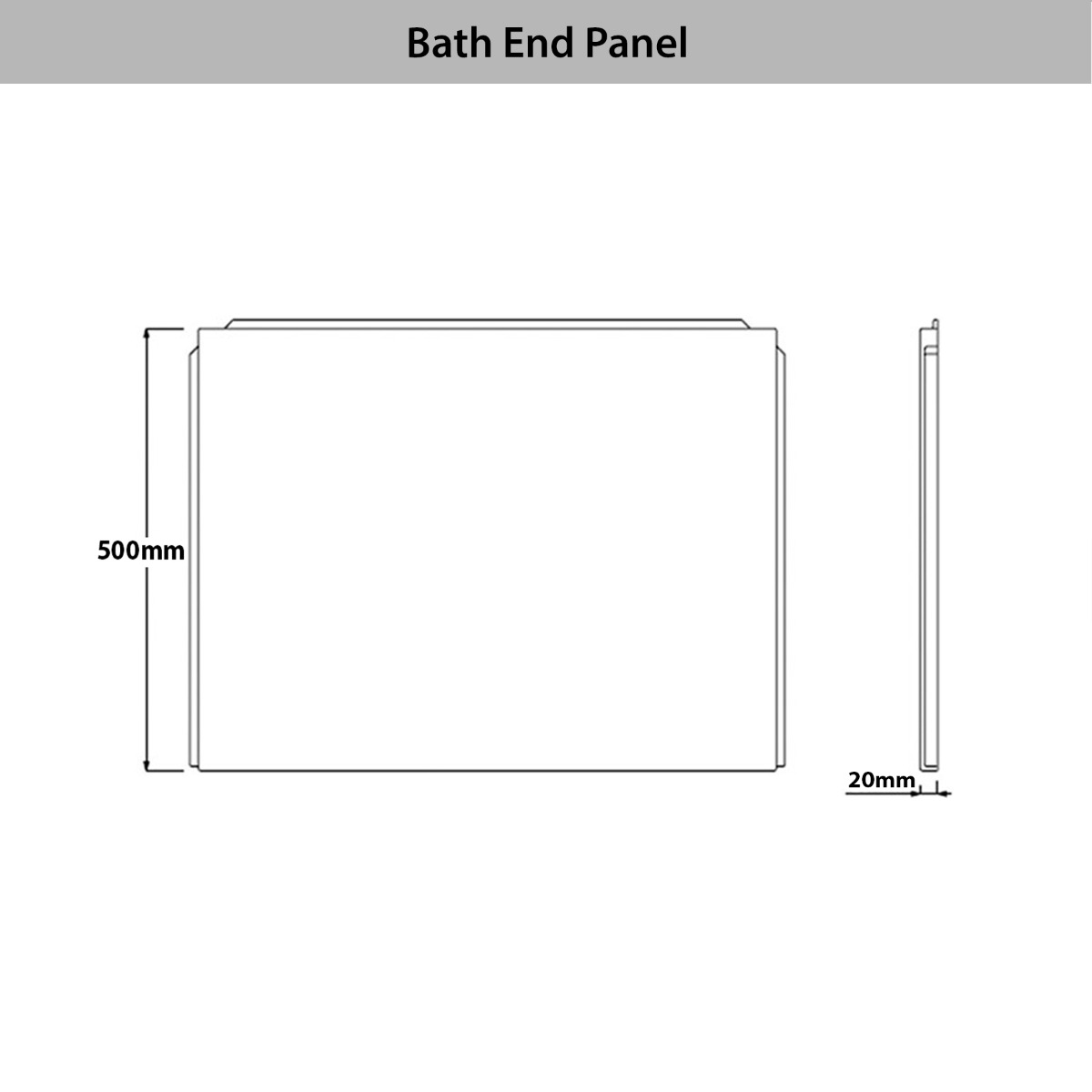 L and P Shaped 700mm Acrylic Bath End Panel