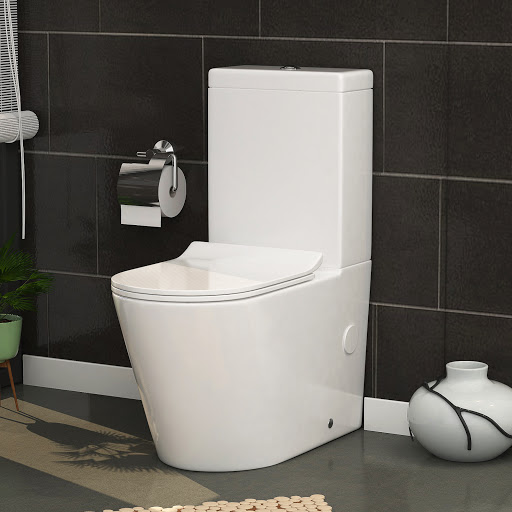 Cloakroom suite 600mm Floor Standing Vanity Unit Gloss White 2 Door With Cesar Toilet and Slim Soft Close Seat