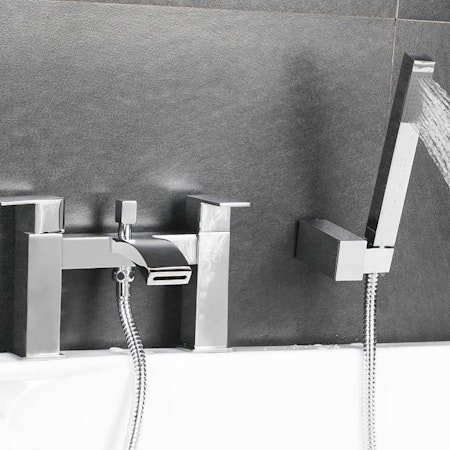Flair Deck Mounted Bath Shower Mixer Tap - Chrome
