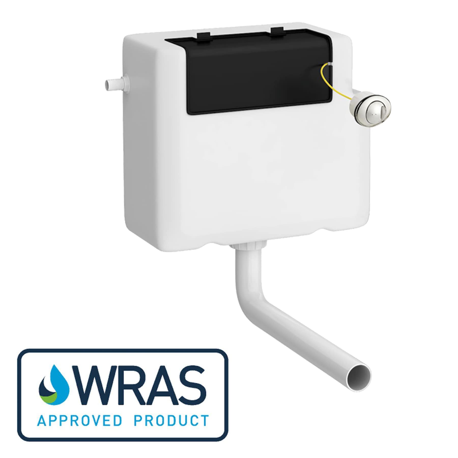 500mm Gloss White BTW WC Unit with Breeze Rimless Toilet Pan & Seat, Cistern
