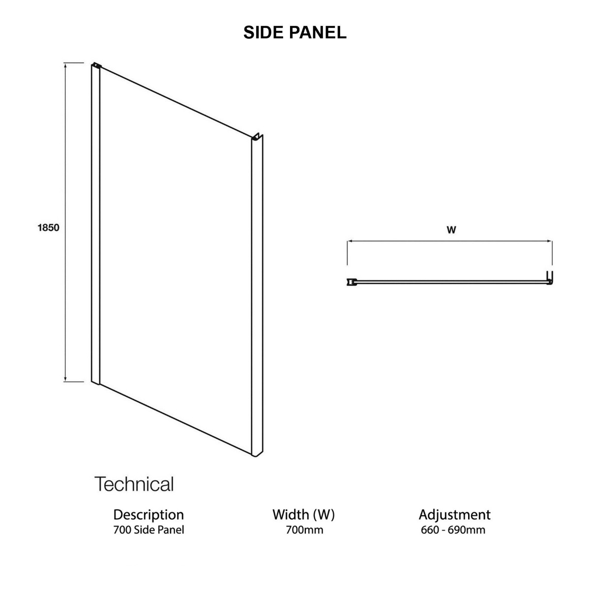 1200 x 700mm Single Sliding Shower Enclosure Suite with Como Vanity Unit & Toilet