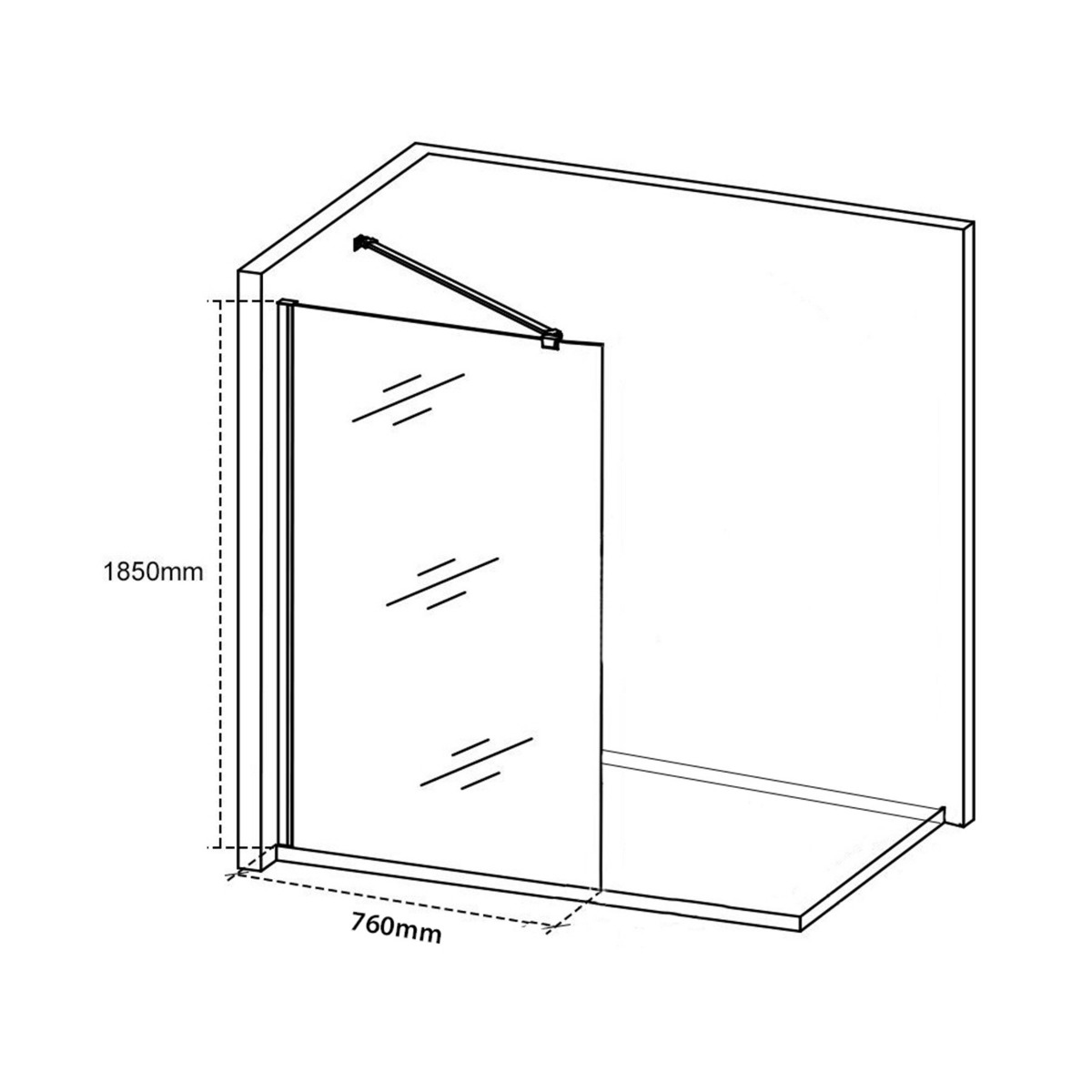 760mm Wet Room Shower Screen Enclosure Suite with Como Vanity Unit & Rimless Toilet