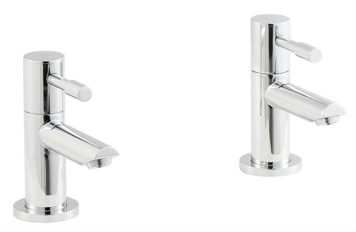 Cascade Series 2 Twin Basin Mixer Tap Elegant Design With Push Button Waste - Chrome