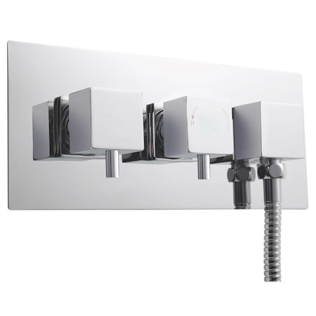 Nuie Chrome Twin Thermostatic Shower Valve With Diverters