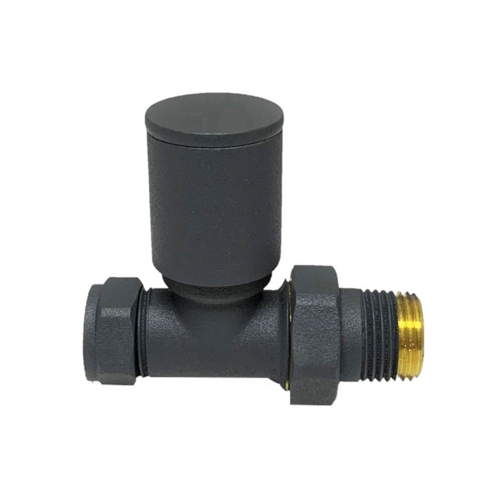 Royal Bathrooms Anthracite Straight Radiator Valve Pack - 15mm