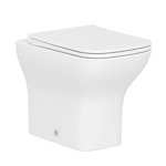 Qubix Short Projection Back to Wall Toilet Pan and Slim Soft Close Seat with Concealed Cistern