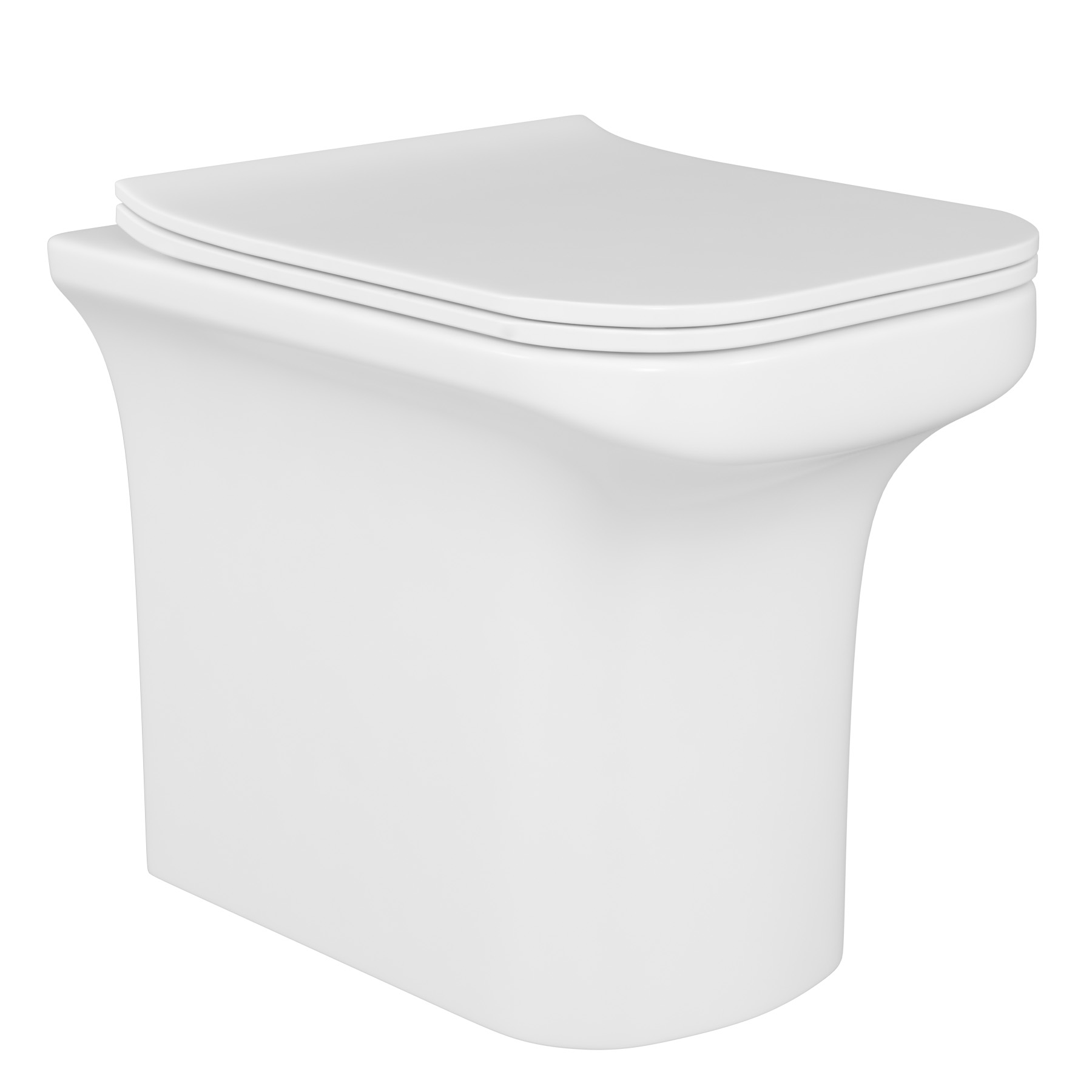 Crosby Back To Wall Rimless Toilet Pan with Soft Close Seat - Ceramic