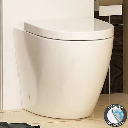 Abacus Comfort Height Back to Wall Rimless Toilet with Soft Close Seat