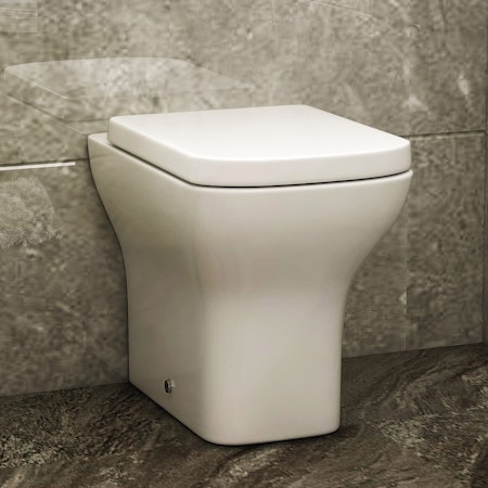 Qubix Short Projection Back to Wall Toilet Pan with Soft Close Seat