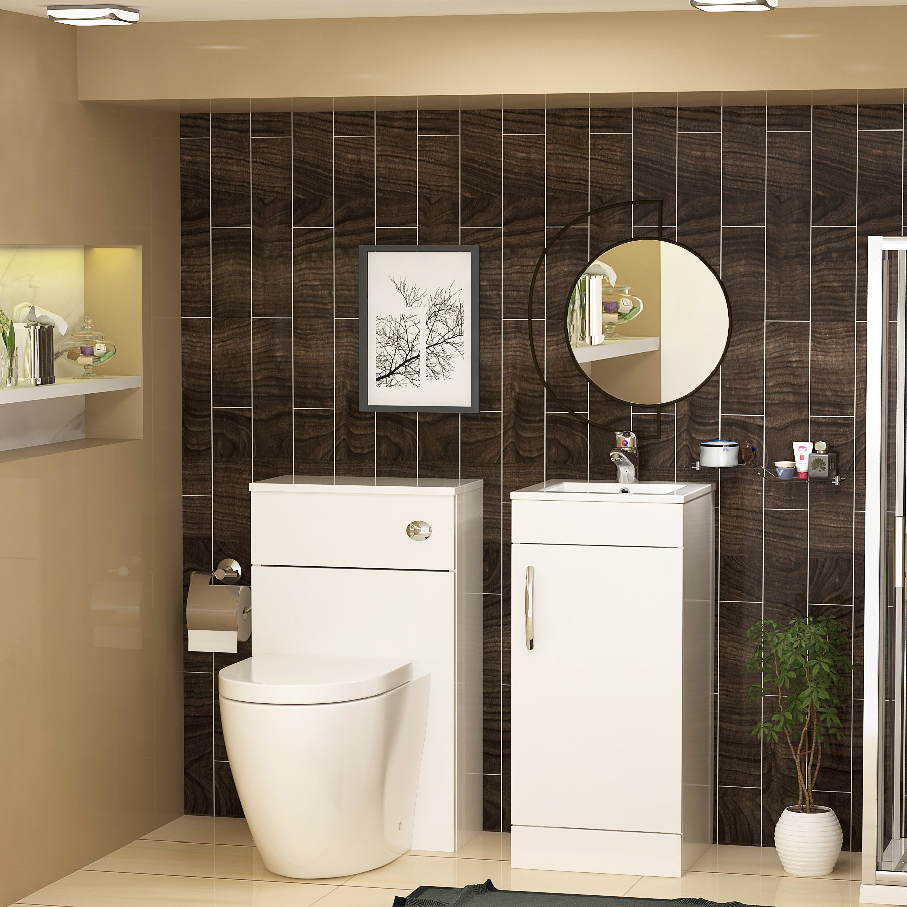 Comfort Height Back to Wall Toilet Pan with Soft Close Seat - Elva