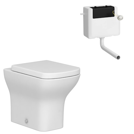 Short Projection Back to Wall Toilet & Soft Close Seat with Cistern - Qubix