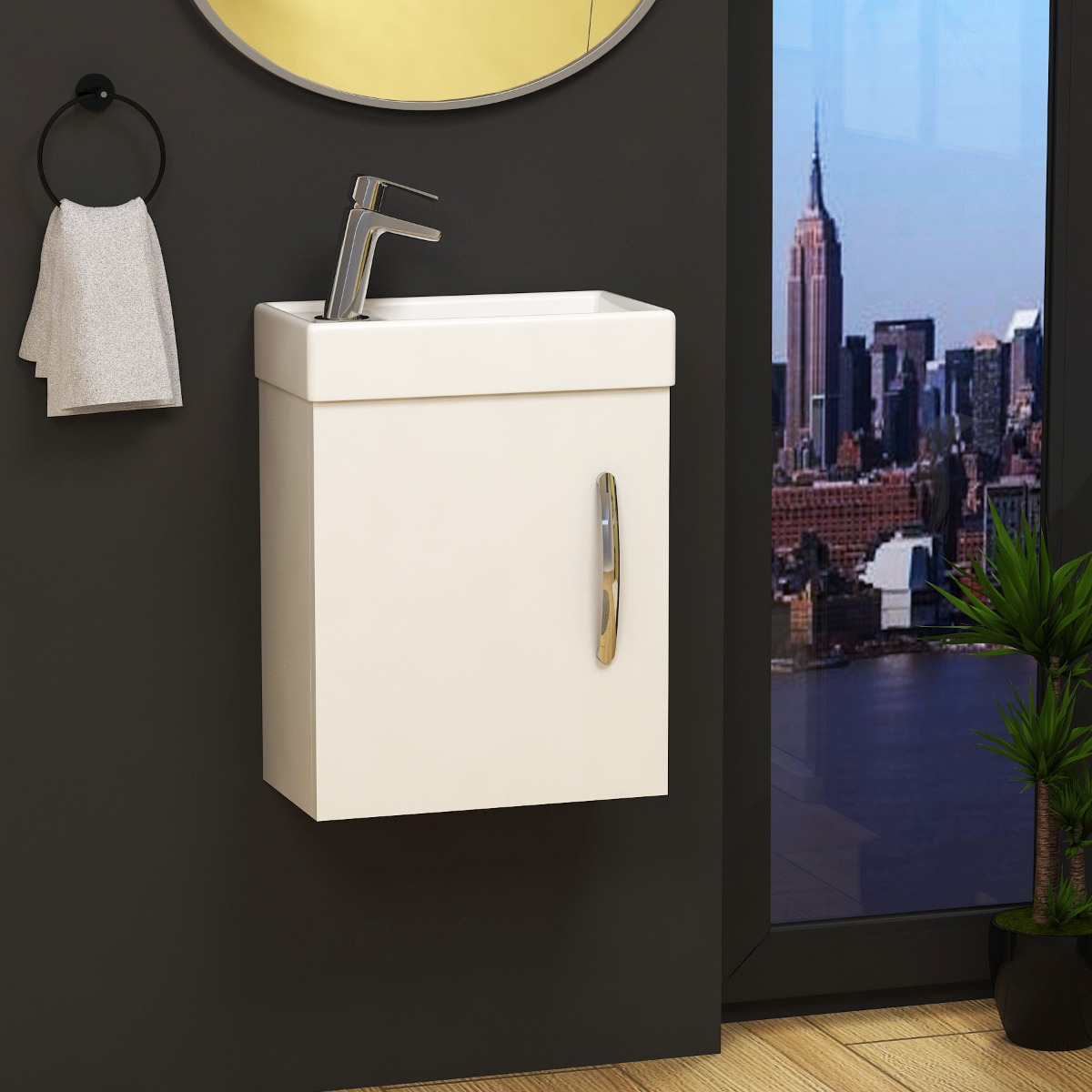 760mm Wet Room Shower Screen Enclosure Suite with Como Vanity Unit & Rimless Toilet