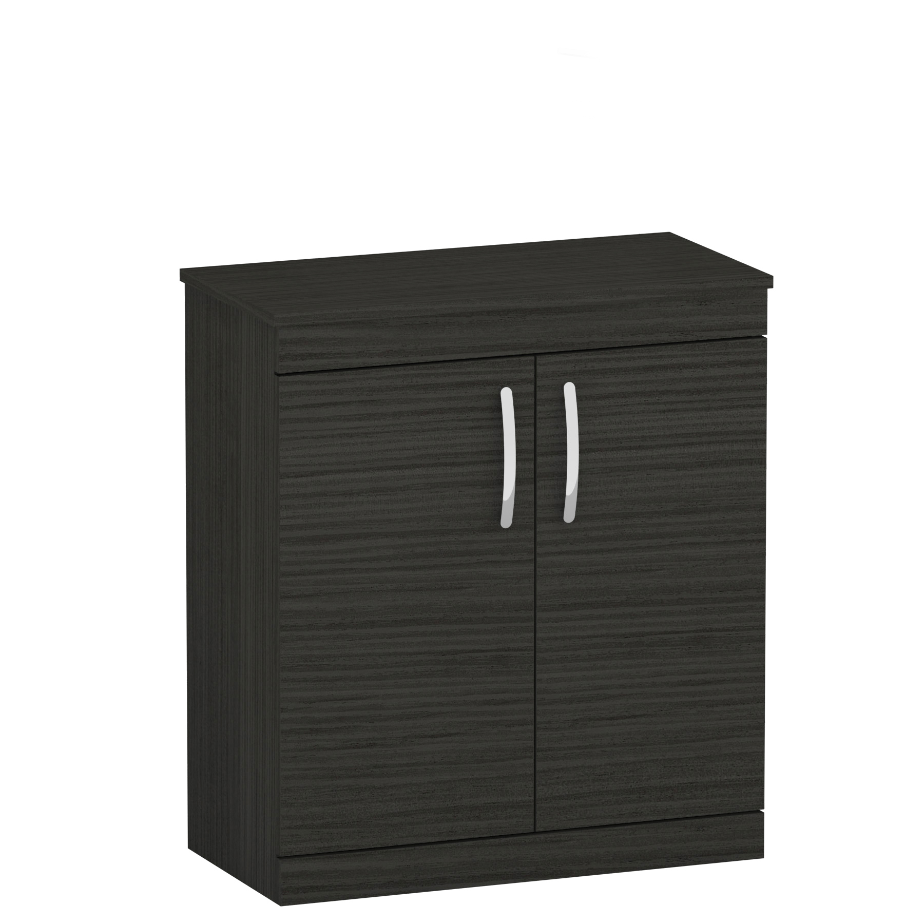 Turin 800mm Hale Black Floor Standing Worktop Vanity Unit - 2 Doors 