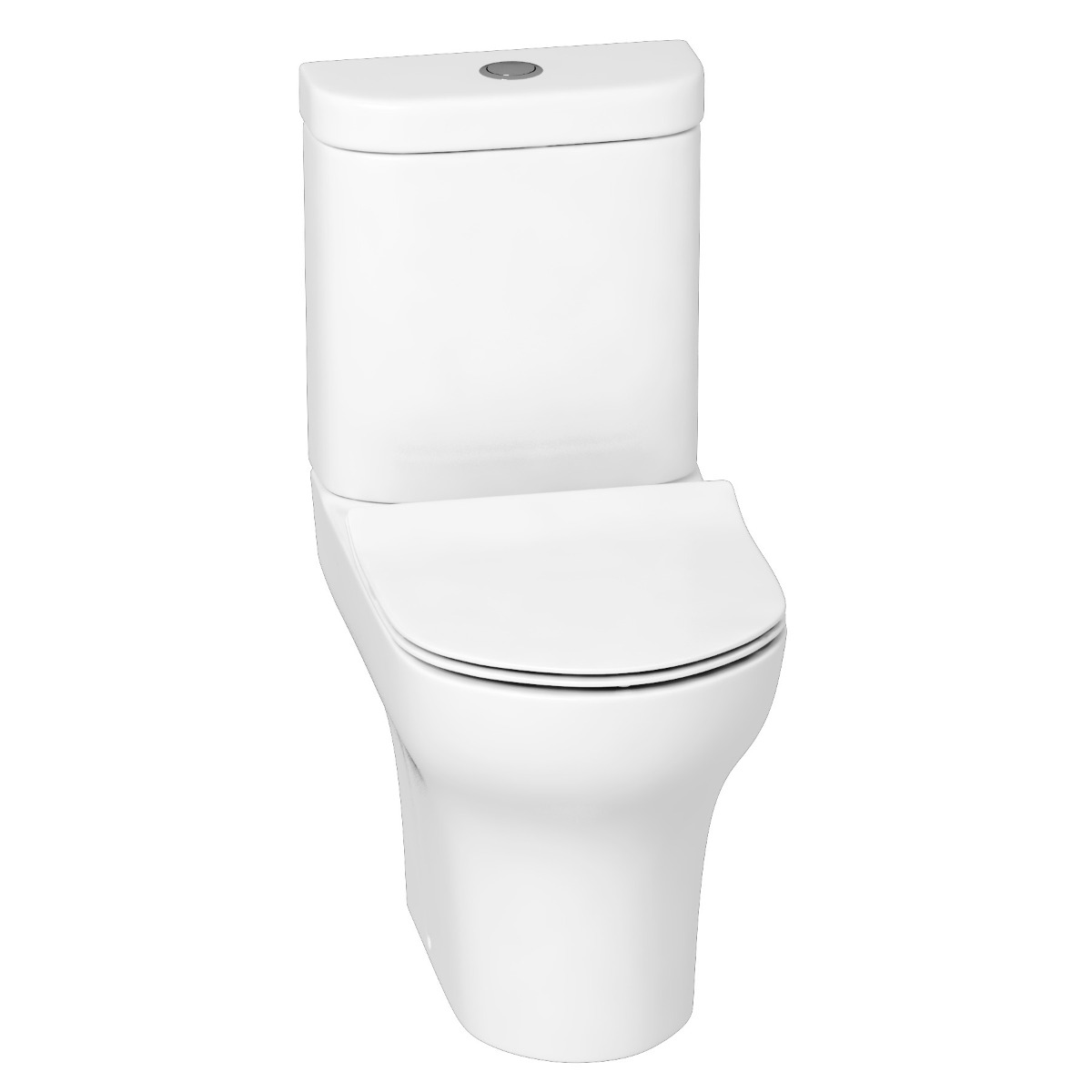 Breeze Rimless Close Coupled Toilet and Slim Soft Close Seat with Cistern