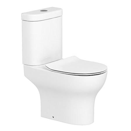 Breeze Rimless Close Coupled Toilet and Slim Soft Close Seat with Cistern