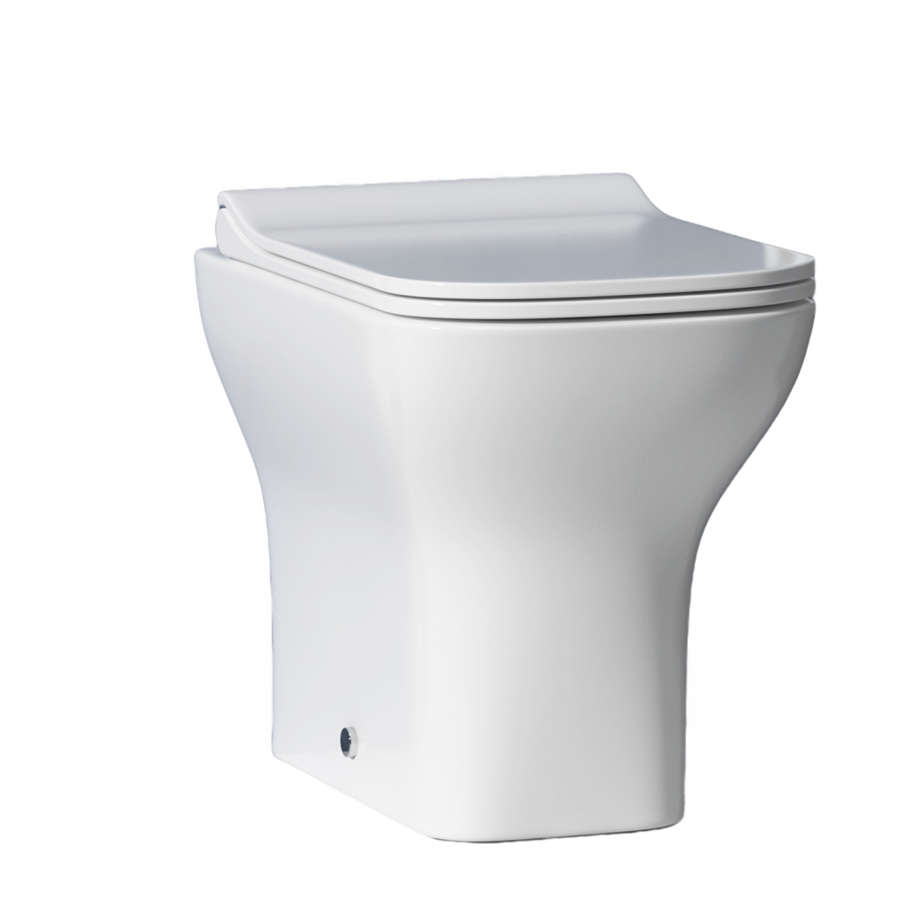 Short Projection Back to Wall Toilet Pan with Slim Soft Close Seat - Qubix
