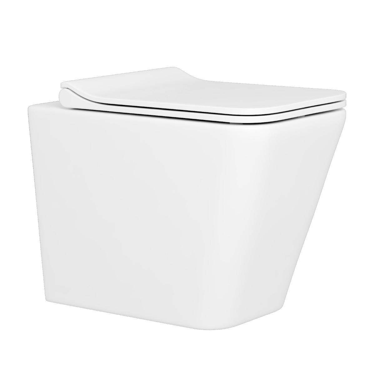 Elena Rimless Back to Wall Toilet Pan and Slim Soft Close Seat with Concealed Cistern