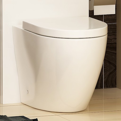 Modern Abacus Comfort Height Back to Wall Rimless Toilet with Soft Close Seat