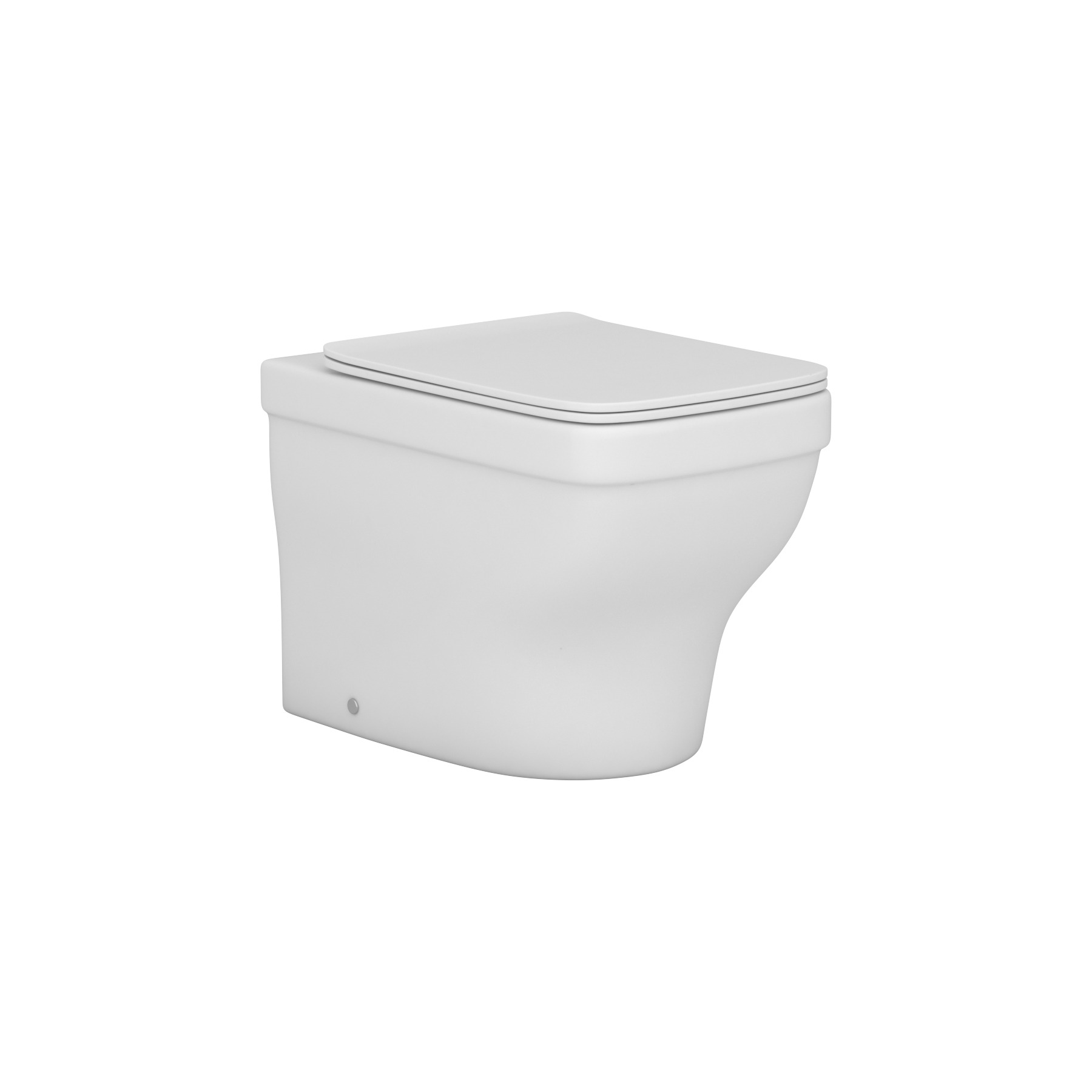 Evora Short Projection Back To Wall Rimless Toilet Pan with Slim Soft Close Seat