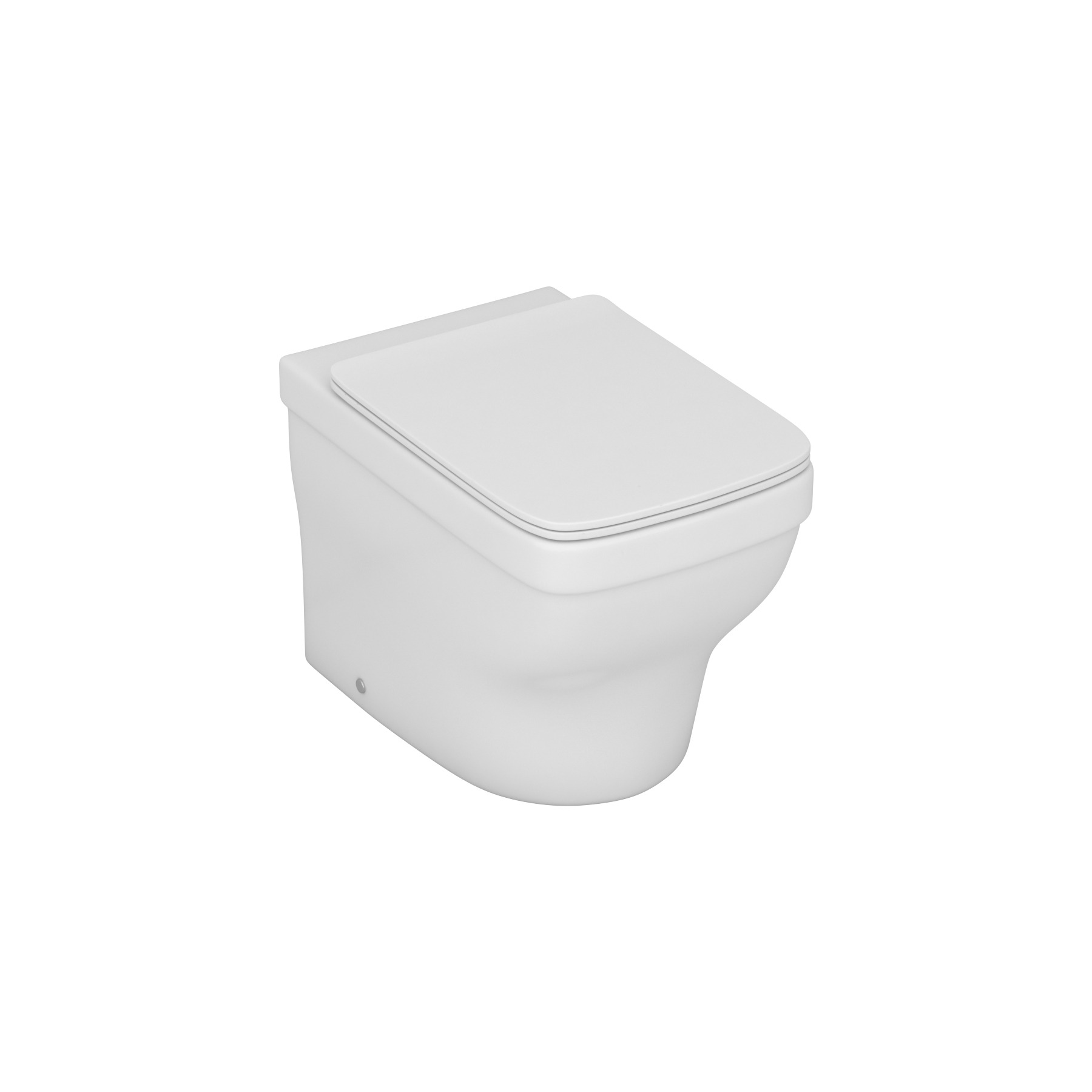 Evora Short Projection Back To Wall Rimless Toilet Pan with Slim Soft Close Seat