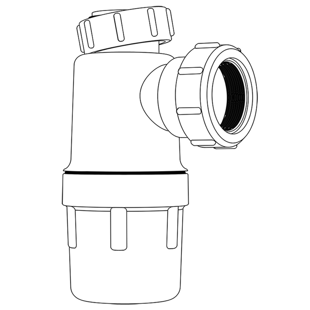 32mm Telescopic Basin Bottle Trap & 76mm Water Seal