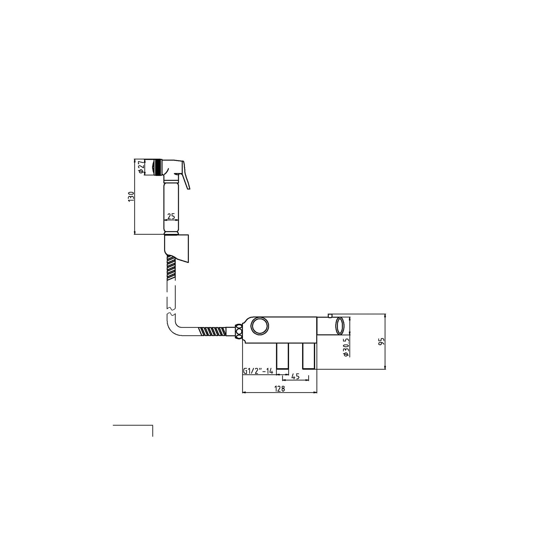 Nuie Chrome Douche Spray Kit & Thermostatic Valve Royal Bathrooms