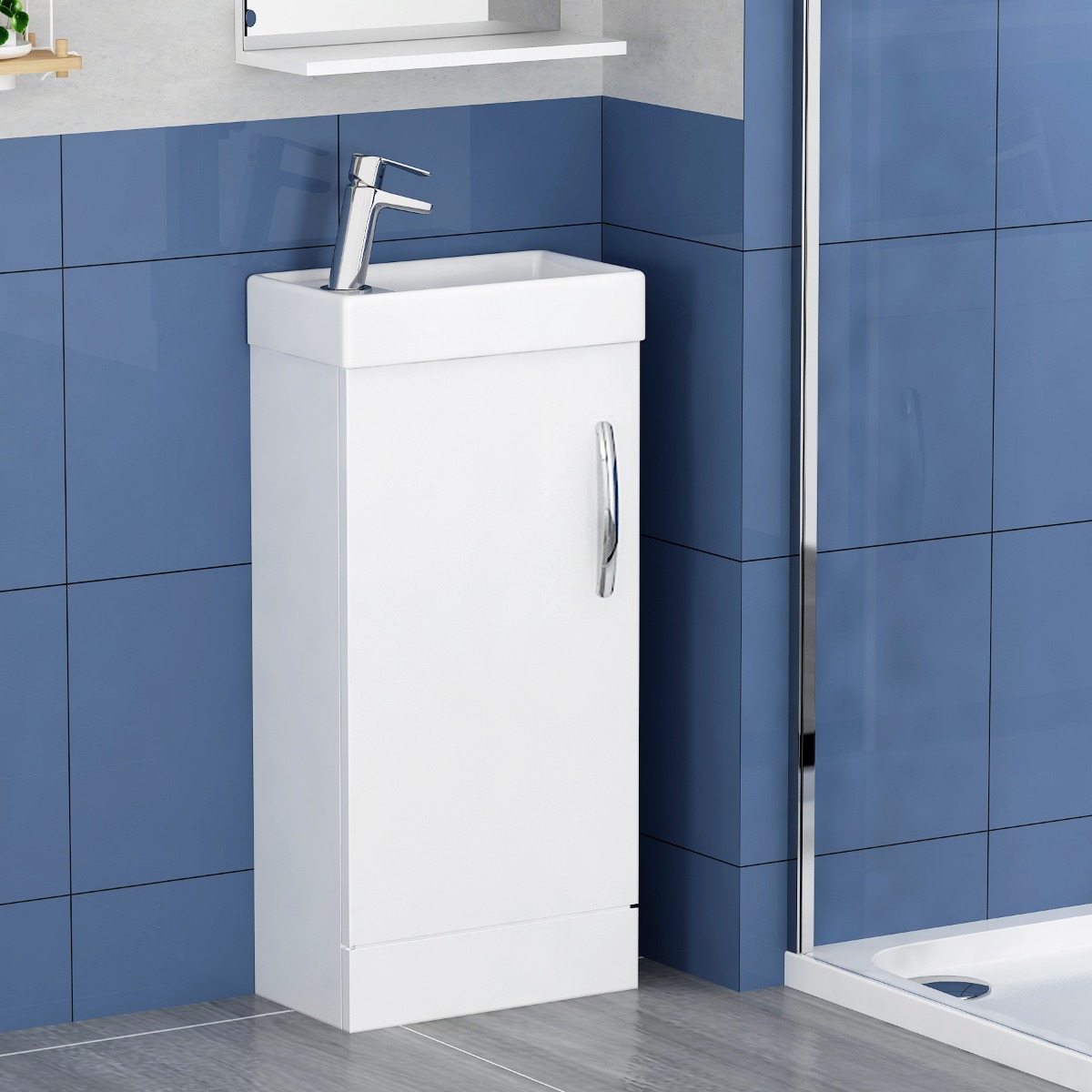 1200 x 800mm Single Sliding Shower Enclosure Suite with Como Vanity Unit & Toilet