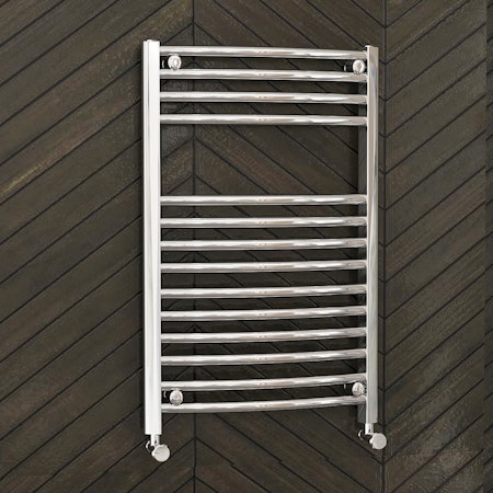 Heated Towel Rail 800 x 400mm Curved Ladder -  Chrome 
