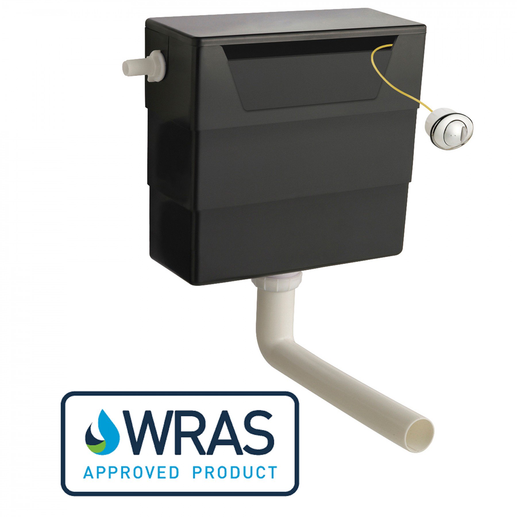 500mm Hale Black BTW WC Unit with Breeze Rimless Toilet Pan & Seat, Cistern