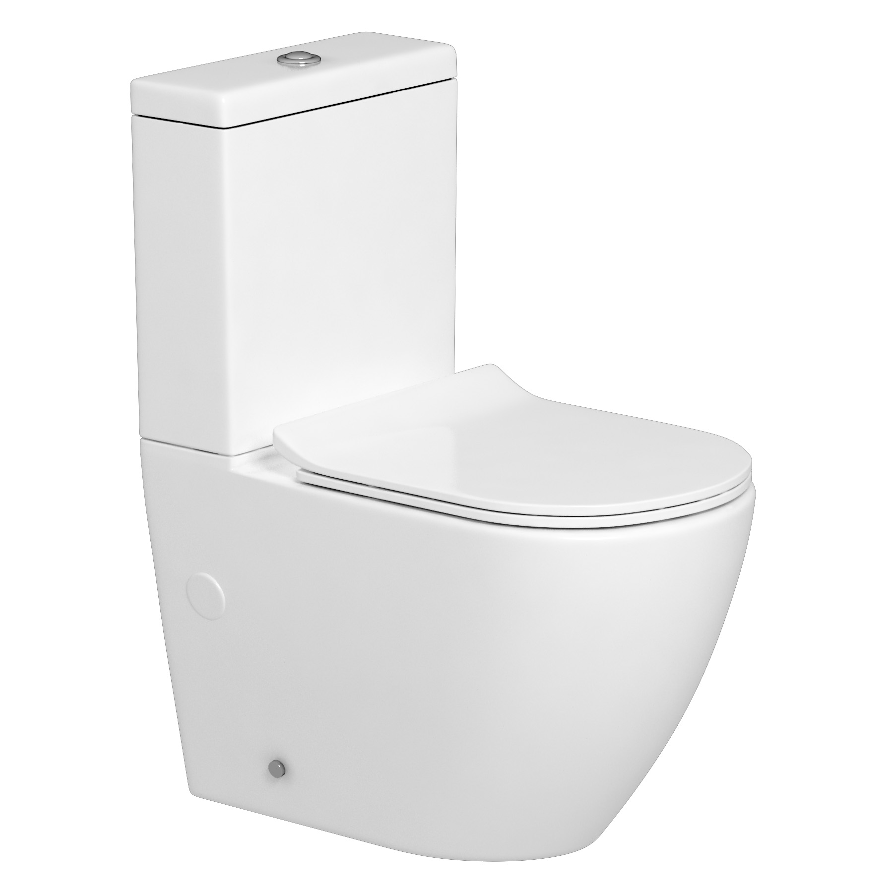 Cloakroom Suite 400mm Indigo Grey Gloss 1 Door Wall Hung Vanity Unit Basin & Elva Rimless Toilet - Slim