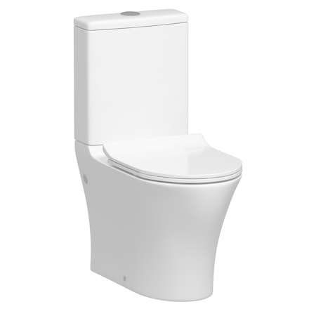 Rimless Close Coupled Toilet with Cistern and Slim Soft Close Seat - Peak