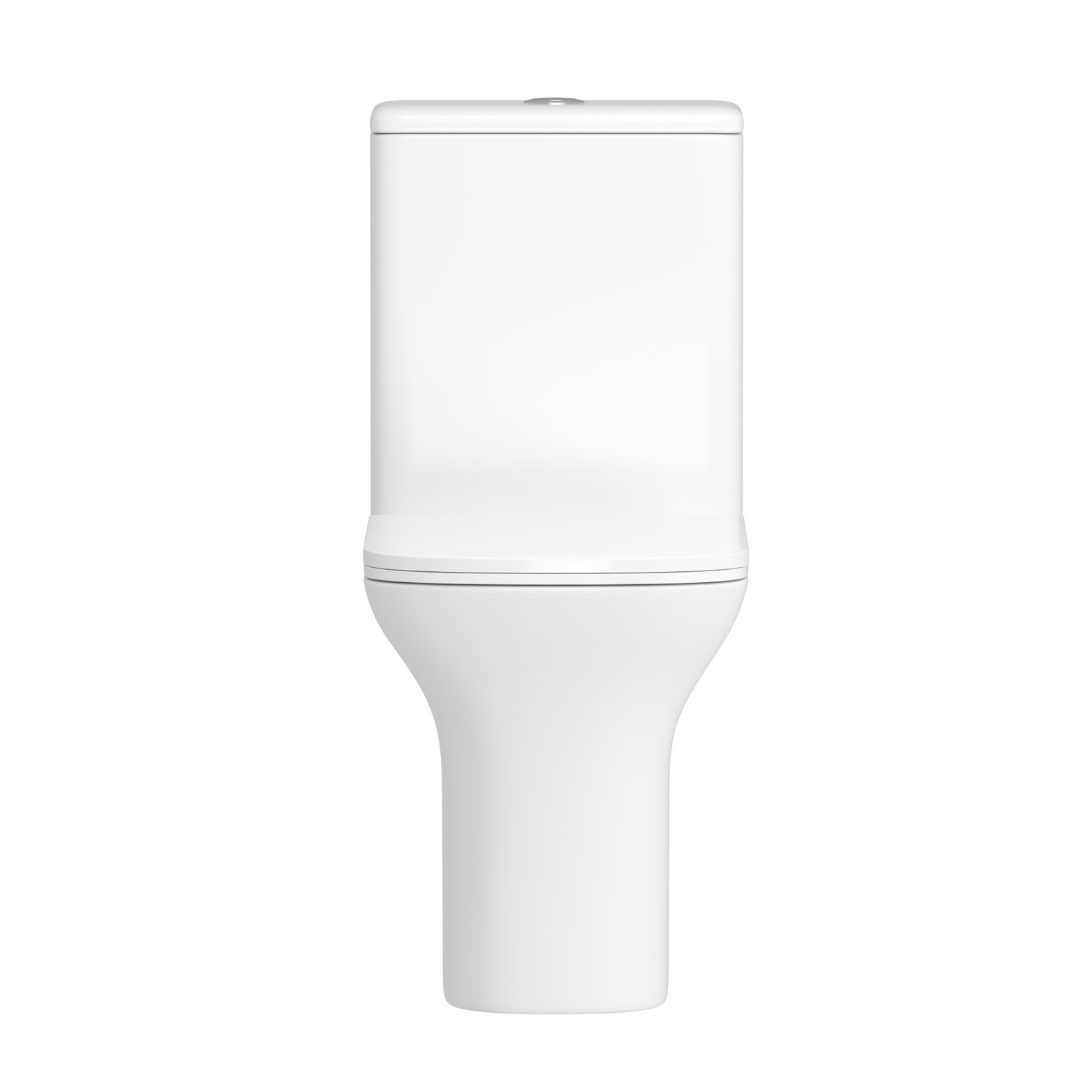 Cube Close Coupled Rimless Toilet and Slim Soft Close Seat with Cistern