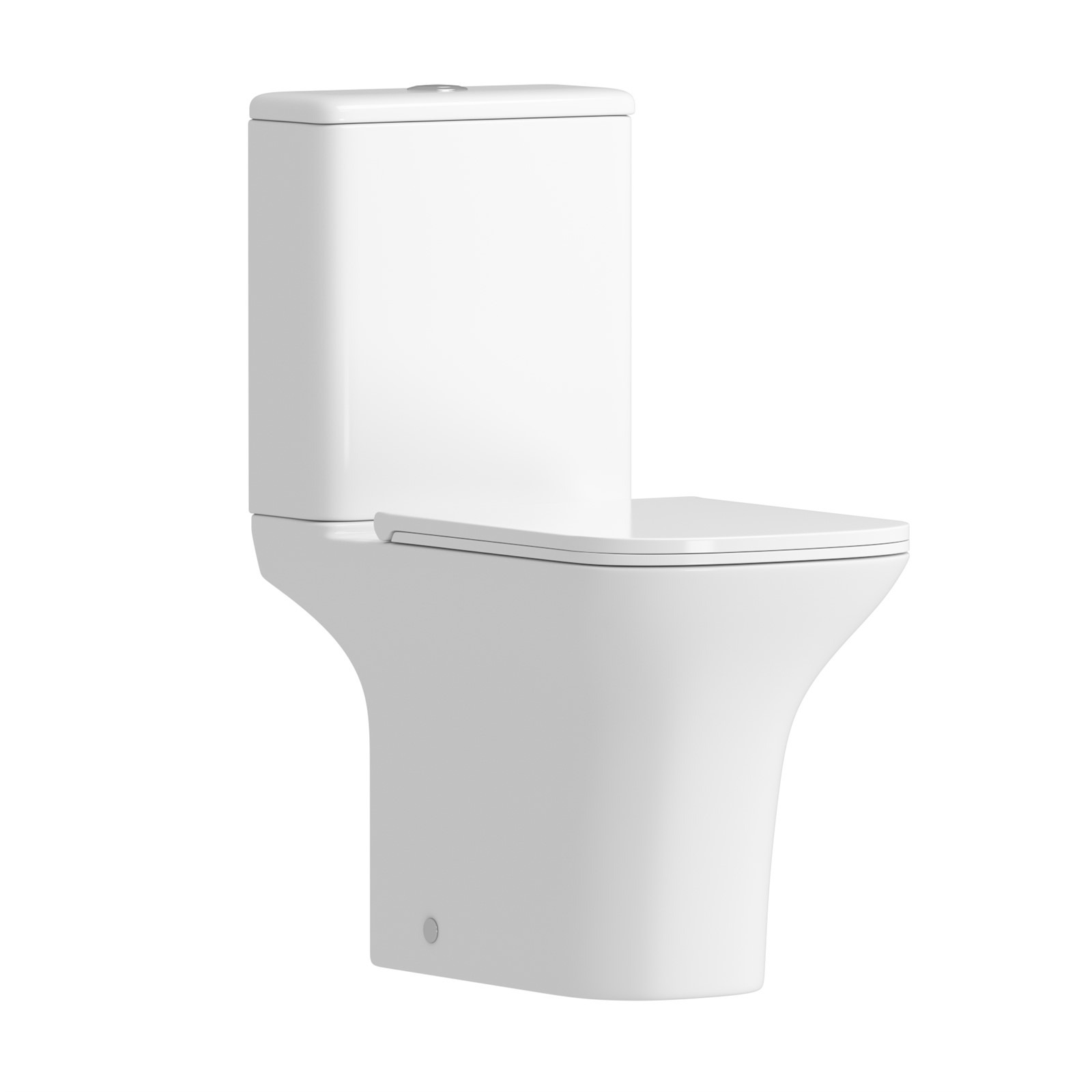 Cube Close Coupled Rimless Toilet and Slim Soft Close Seat with Cistern