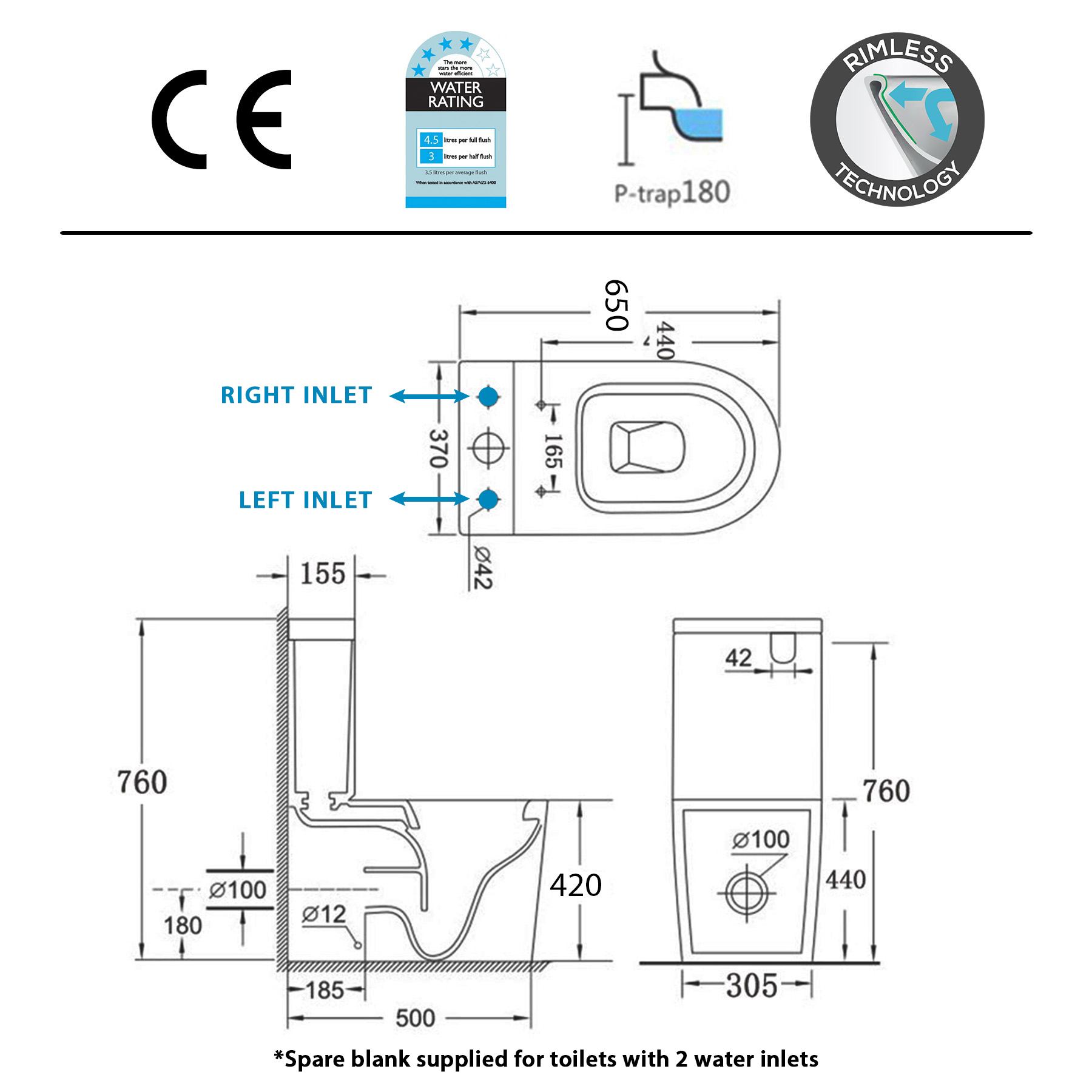 Cloakroom Suite 400mm Indigo Grey Gloss 1 Door Wall Hung Vanity Unit