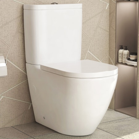 Abacus Close Coupled Rimless Toilet and Soft Close Seat with Cistern