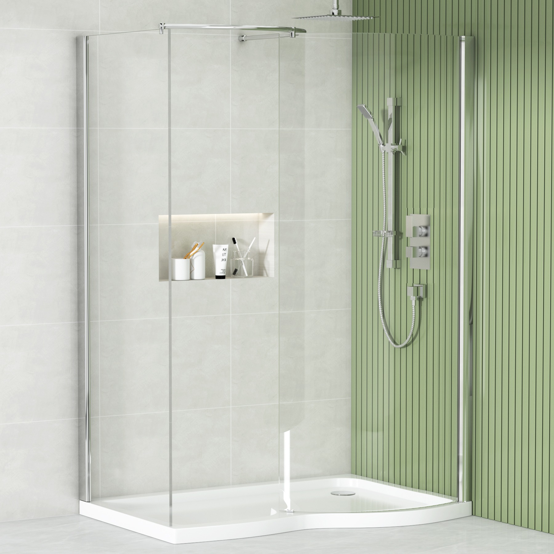 Elegance 8mm Easy Clean Glass Walk in Enclosure 1400x900mm with Tray