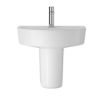 420mm Round Bathroom Basin & Semi Pedestal with 1 T/H - Luna