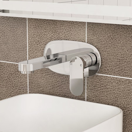 Cassellie Filo Wall Mounted Basin Mixer Tap - Chrome
