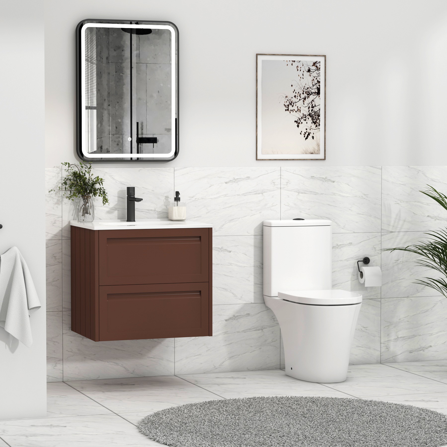 Nova Close Coupled Toilet Rimless with Soft Close Seat and Cistern