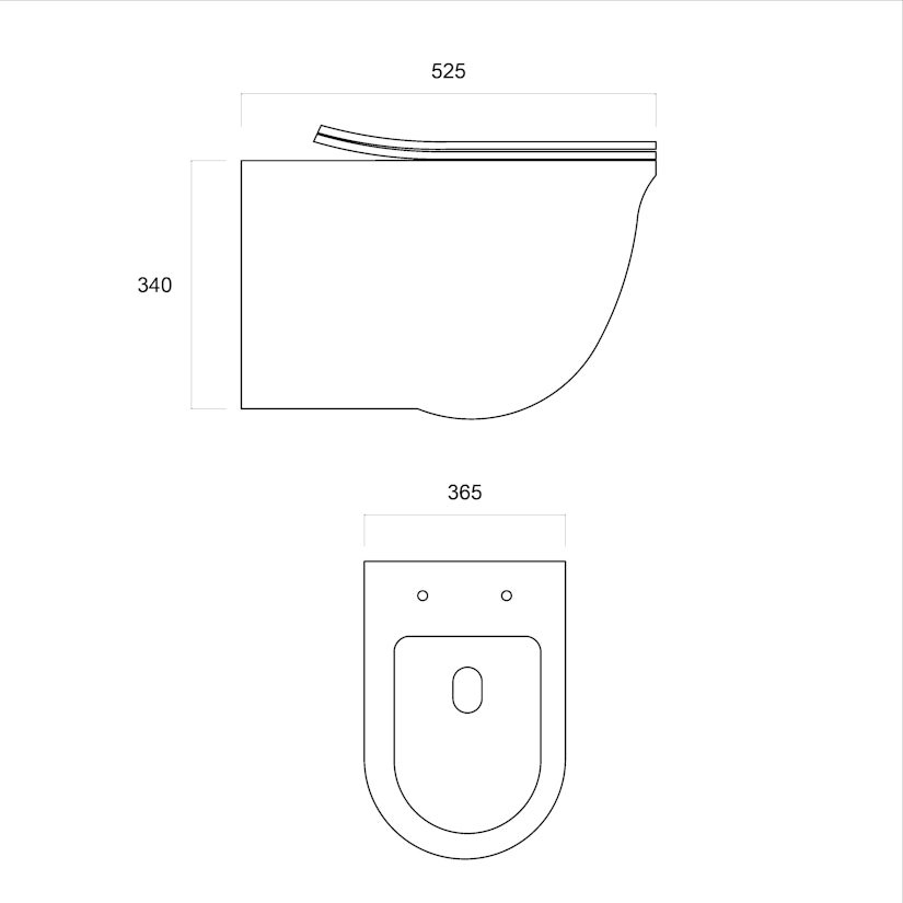 Divine Wall Hung Rimless Toilet with Slim Soft Close Seat & Aqua Brushed Bronze Plate Wall Hung Frame