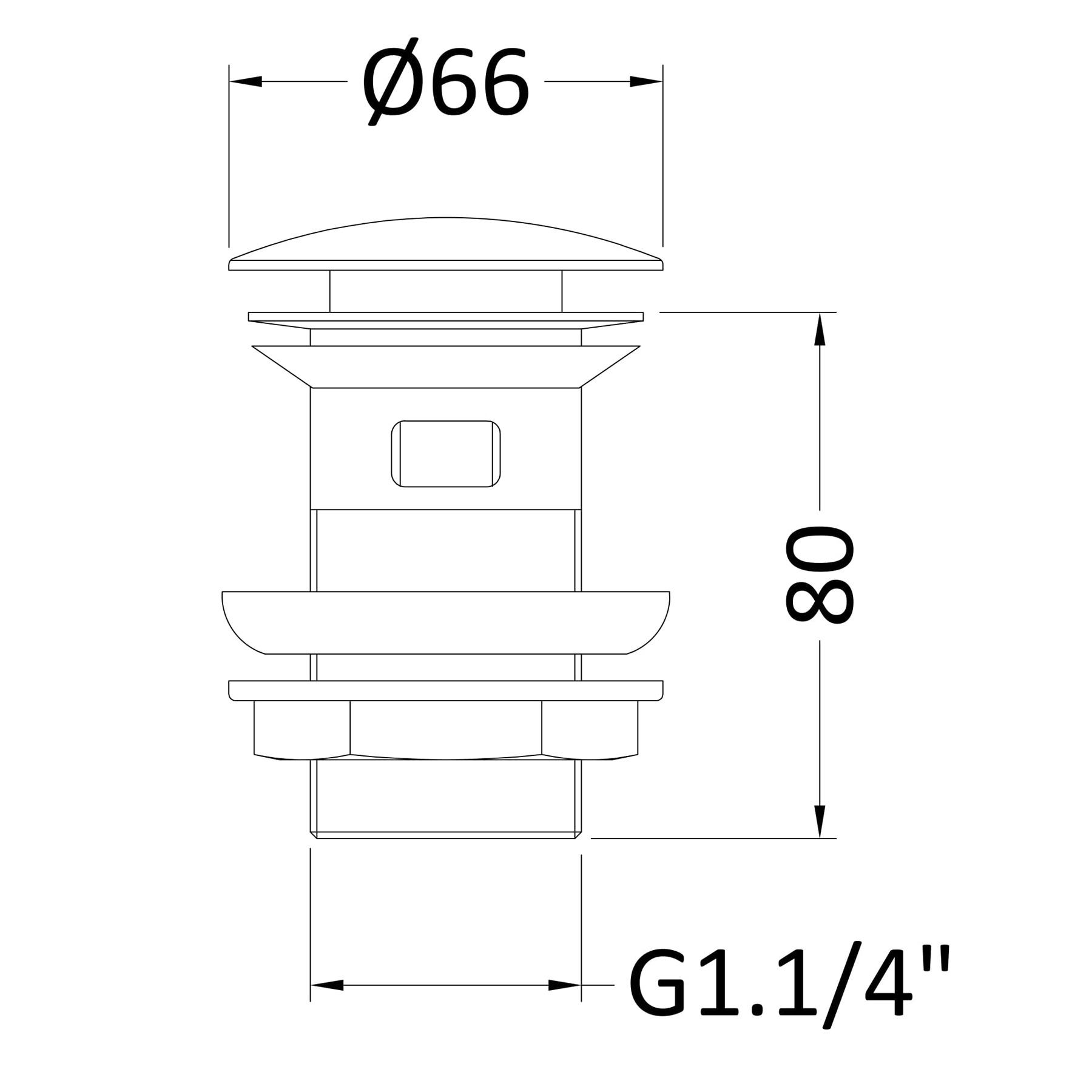 Ultra Slotted Push Button Basin Waste