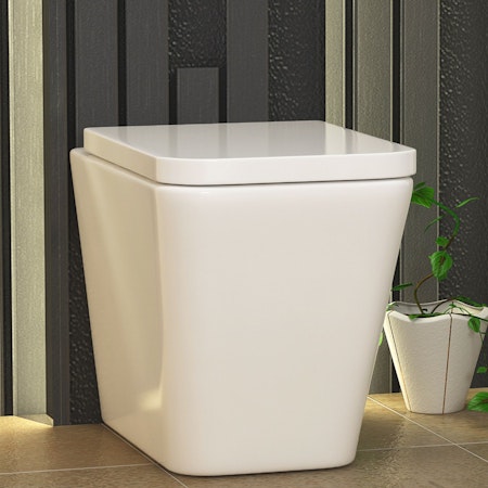 Elena Rimless Back to Wall Toilet Pan with Soft Close Seat