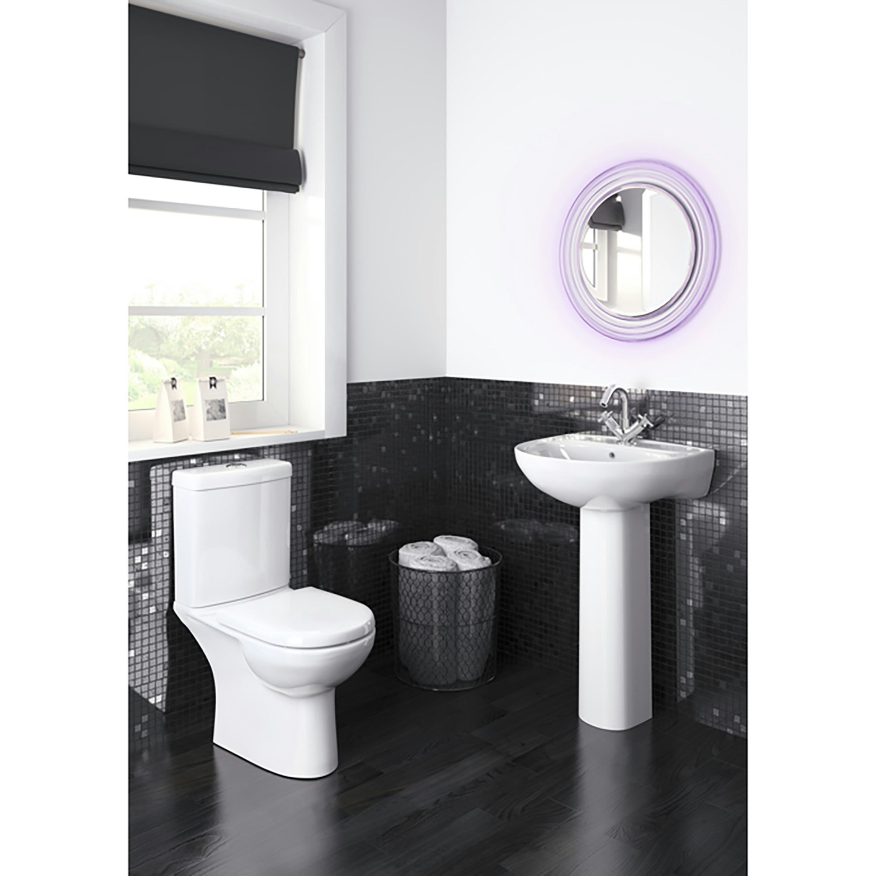 Round Bathroom Basin & Pedestal with 1 T/H Lawton Royal Bathrooms