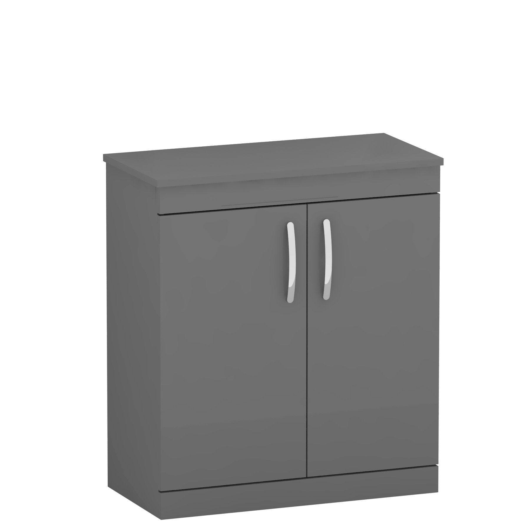 Turin 800mm Indigo Grey Gloss Floor Standing Worktop Vanity Unit - 2 Doors 