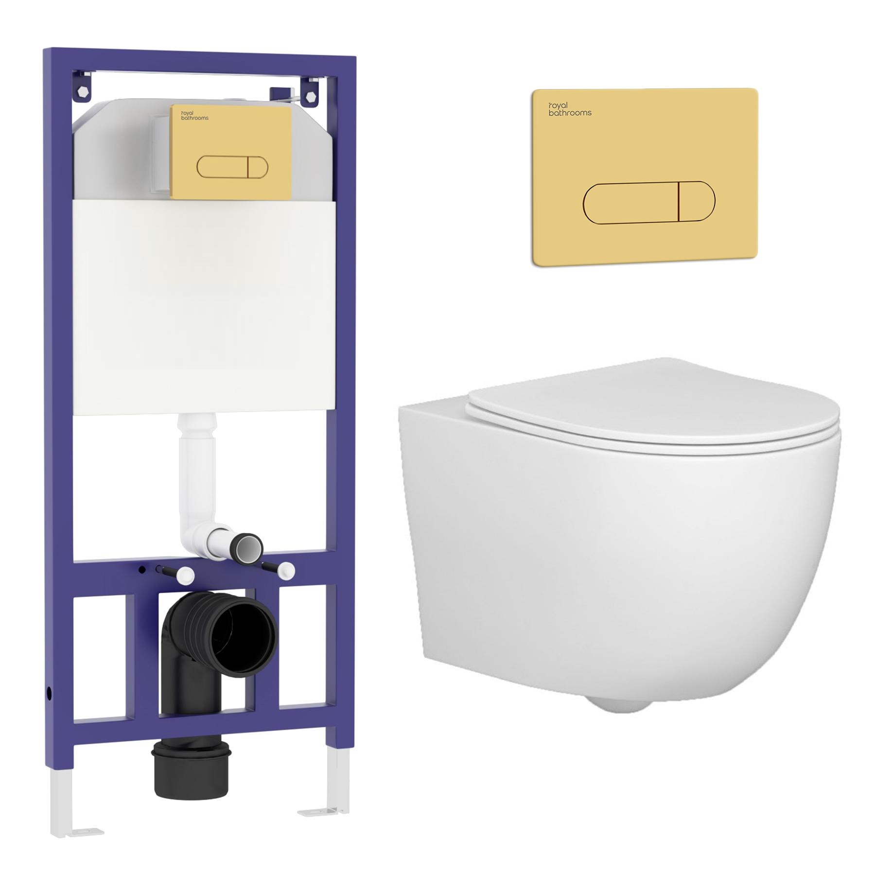 Elva Wall Hung Rimless Toilet with Slim Soft Close Seat With Aqua Wall Hung Frame