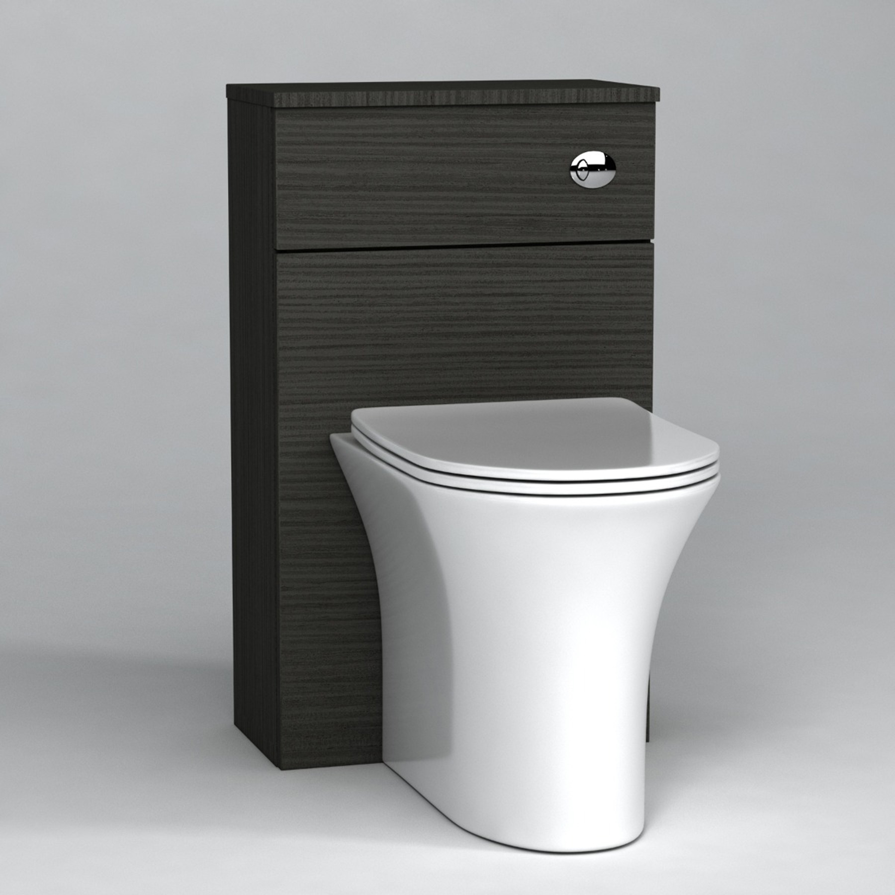 500mm Hale Black BTW WC Unit with Breeze Rimless Toilet Pan & Seat, Cistern