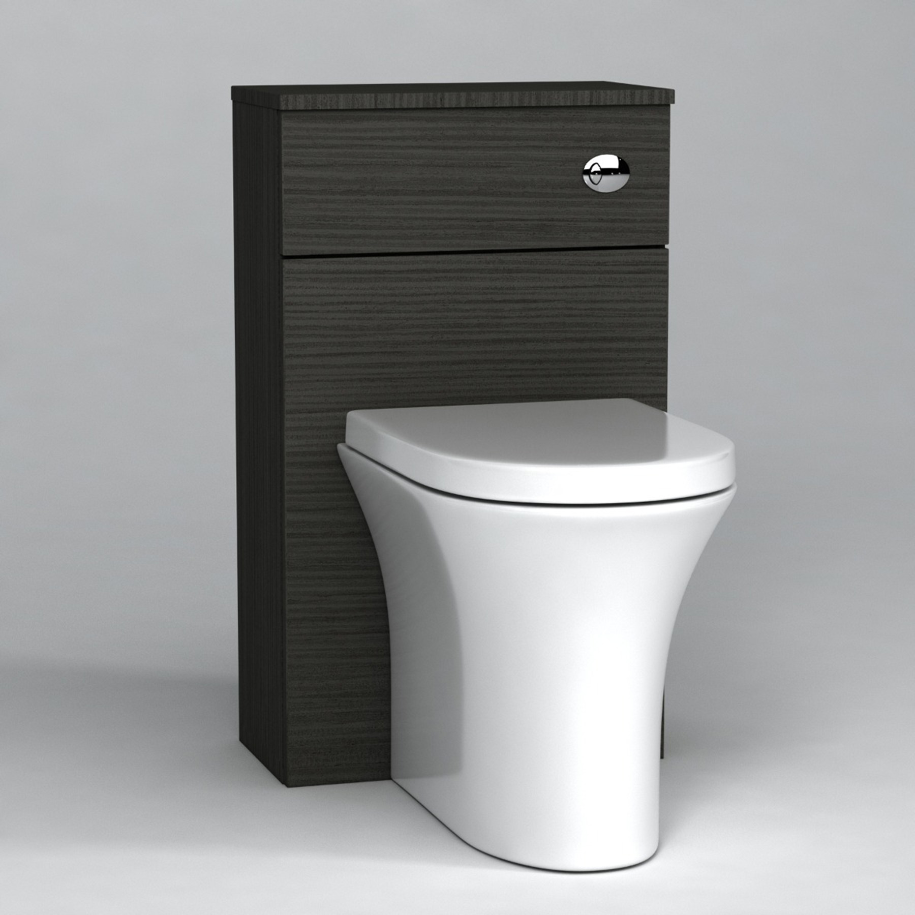 500mm Hale Black BTW WC Unit with Breeze Rimless Toilet Pan & Seat, Cistern